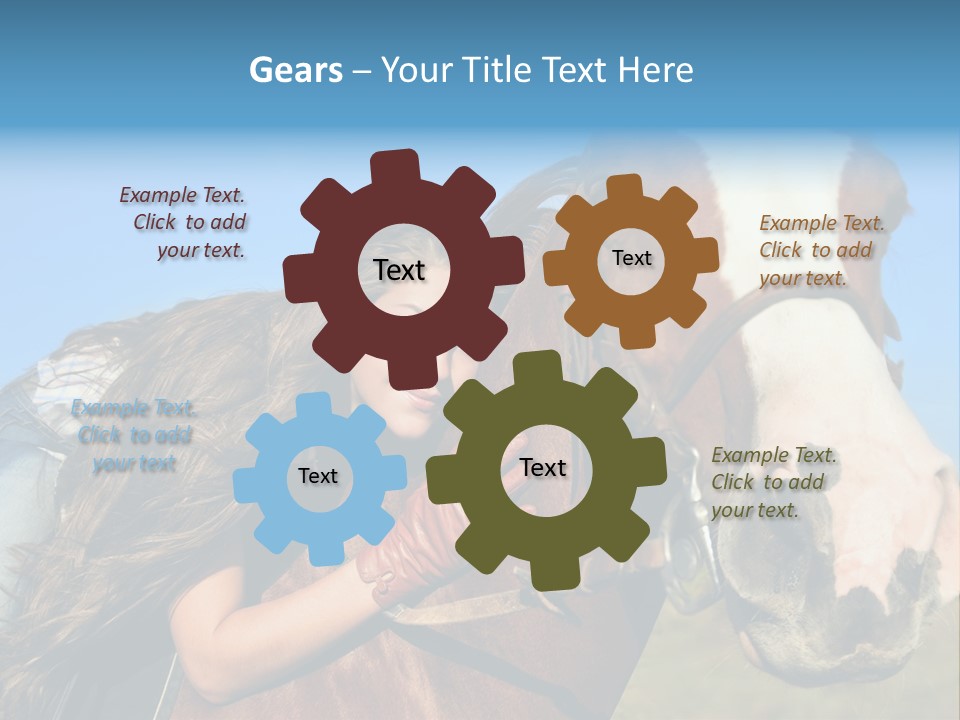 A Woman Is Posing Next To A Horse PowerPoint Template