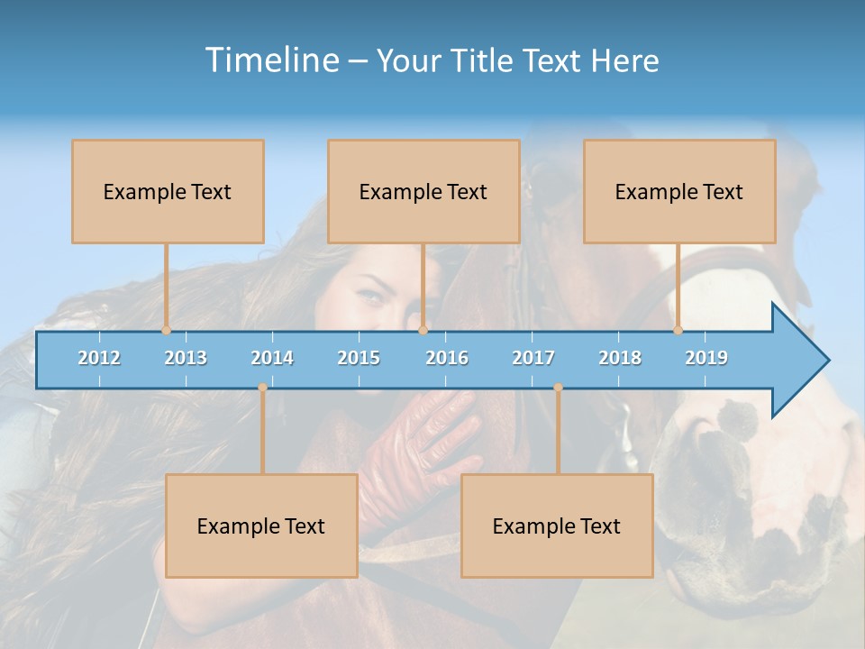A Woman Is Posing Next To A Horse PowerPoint Template