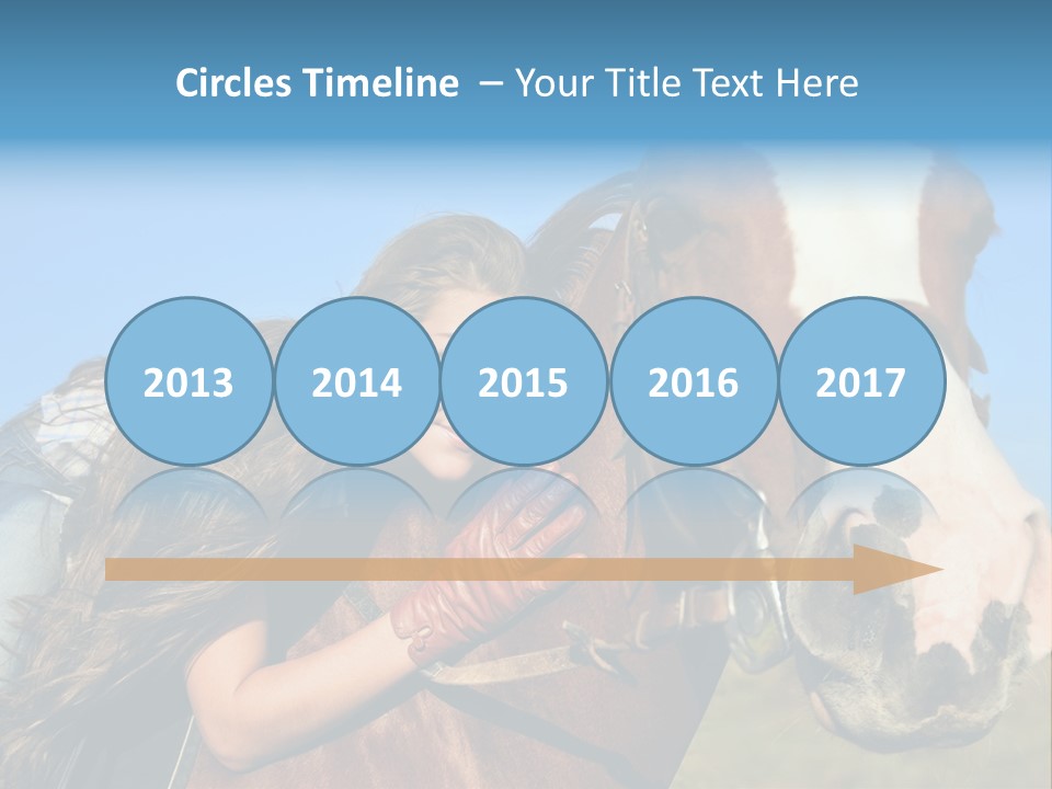 A Woman Is Posing Next To A Horse PowerPoint Template