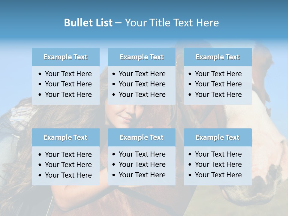 A Woman Is Posing Next To A Horse PowerPoint Template