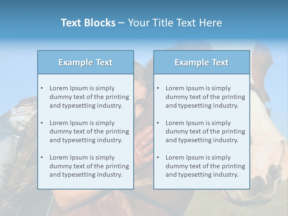 A Woman Is Posing Next To A Horse PowerPoint Template
