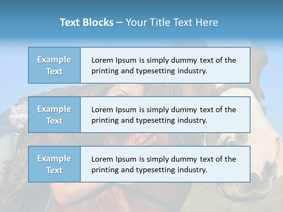 A Woman Is Posing Next To A Horse PowerPoint Template