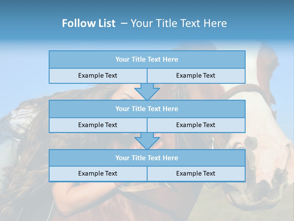 A Woman Is Posing Next To A Horse PowerPoint Template