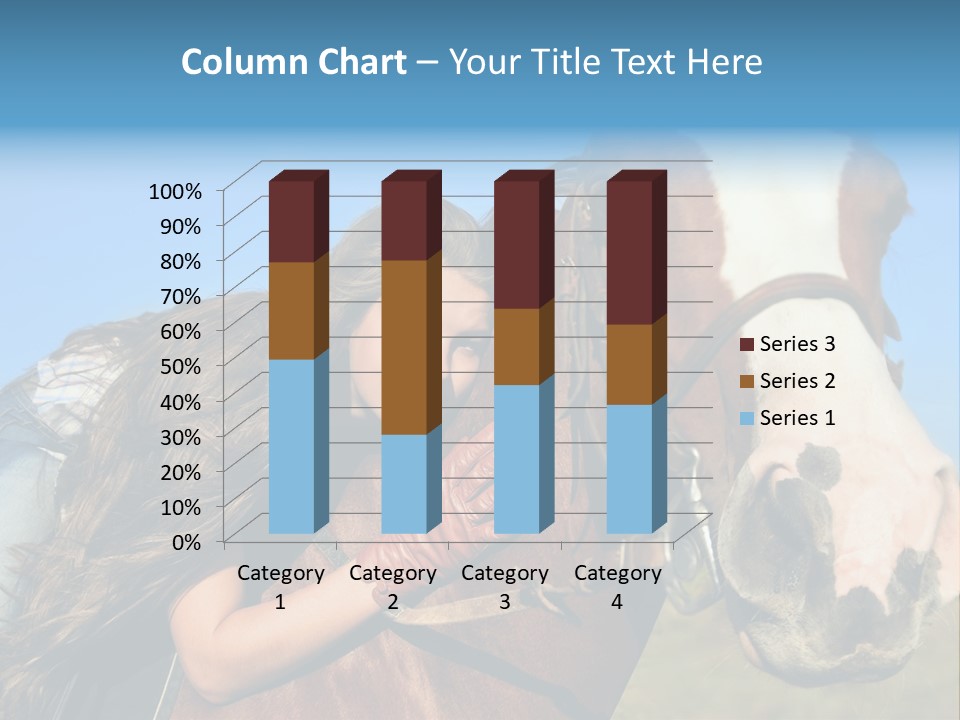 A Woman Is Posing Next To A Horse PowerPoint Template