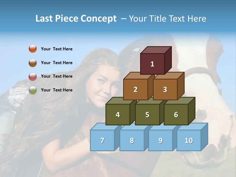 A Woman Is Posing Next To A Horse PowerPoint Template