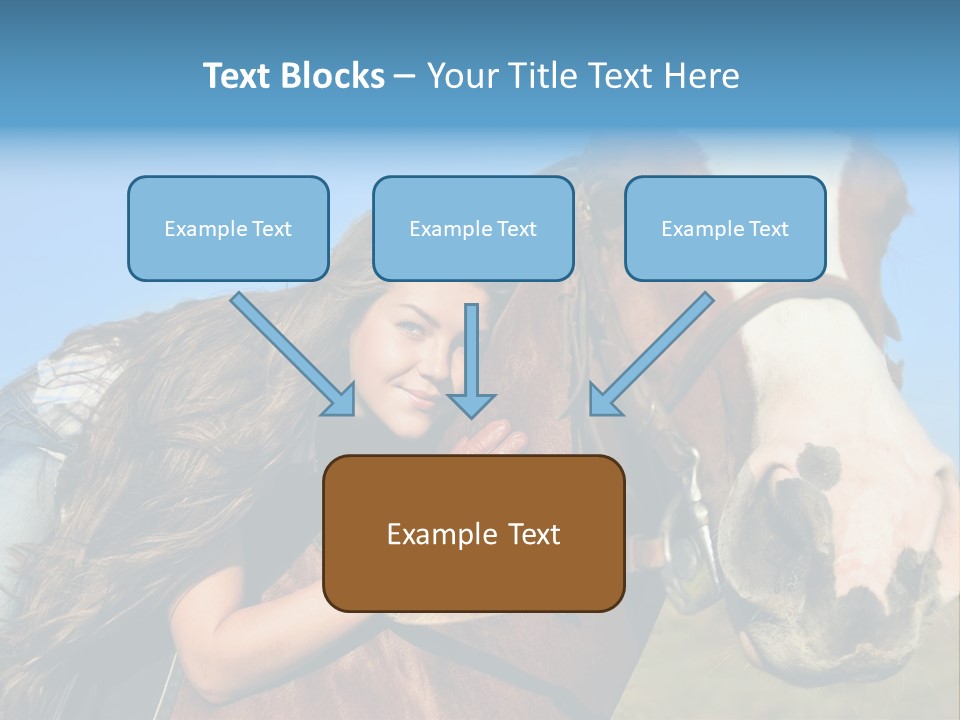 A Woman Is Posing Next To A Horse PowerPoint Template
