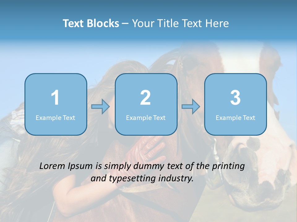 A Woman Is Posing Next To A Horse PowerPoint Template