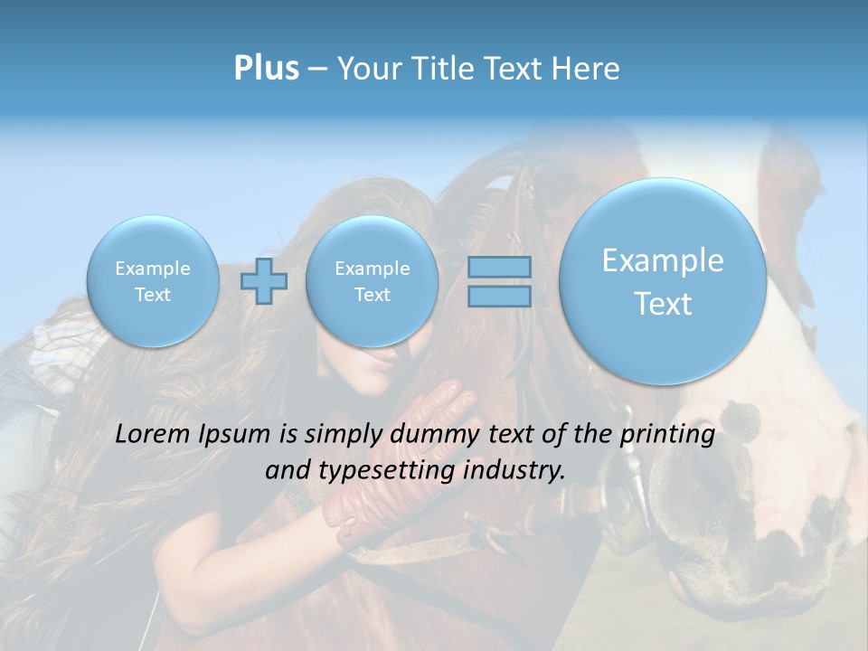 A Woman Is Posing Next To A Horse PowerPoint Template