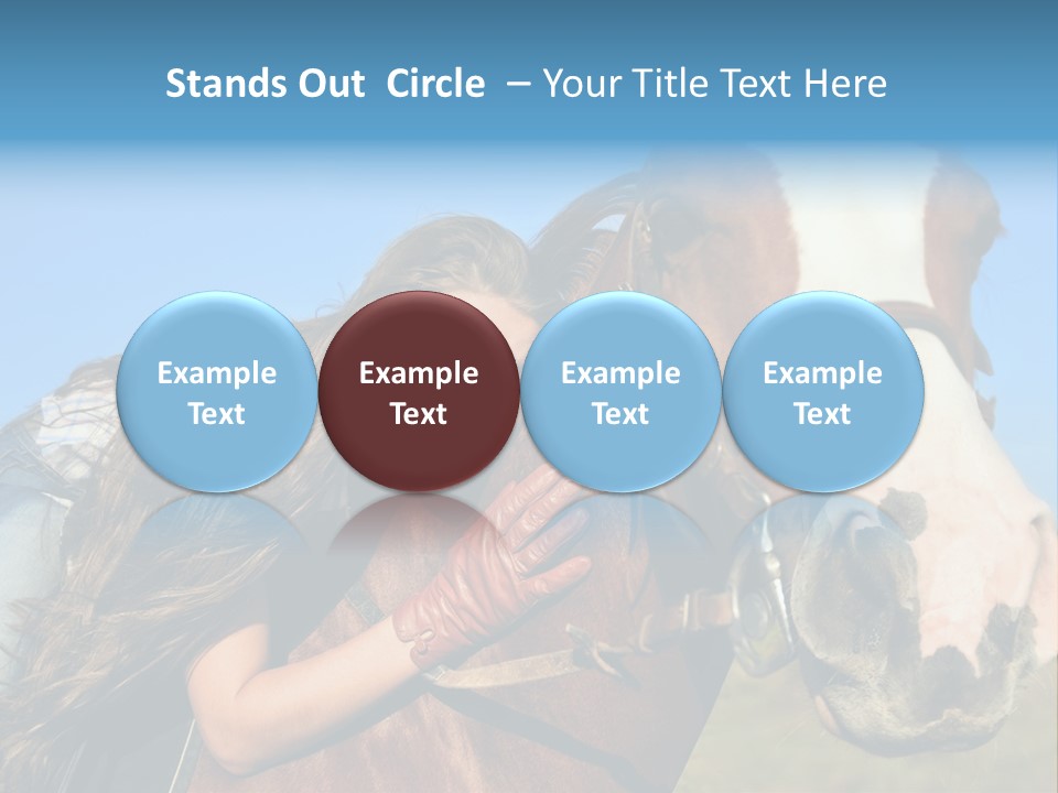 A Woman Is Posing Next To A Horse PowerPoint Template