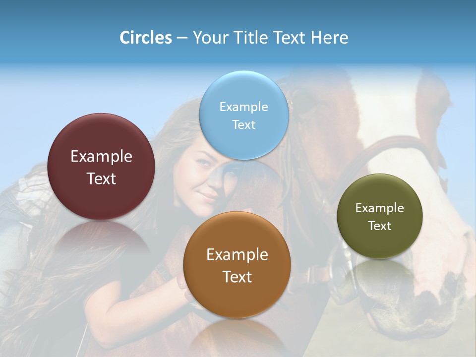 A Woman Is Posing Next To A Horse PowerPoint Template