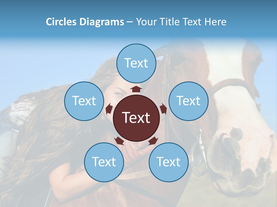 A Woman Is Posing Next To A Horse PowerPoint Template