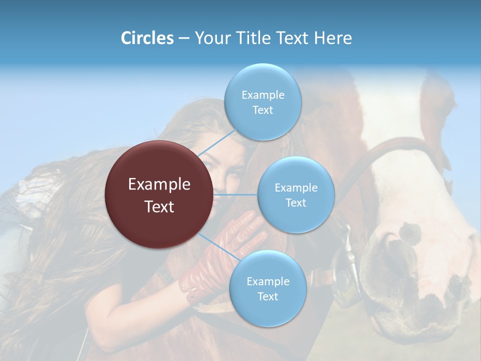 A Woman Is Posing Next To A Horse PowerPoint Template