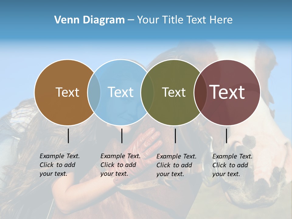 A Woman Is Posing Next To A Horse PowerPoint Template