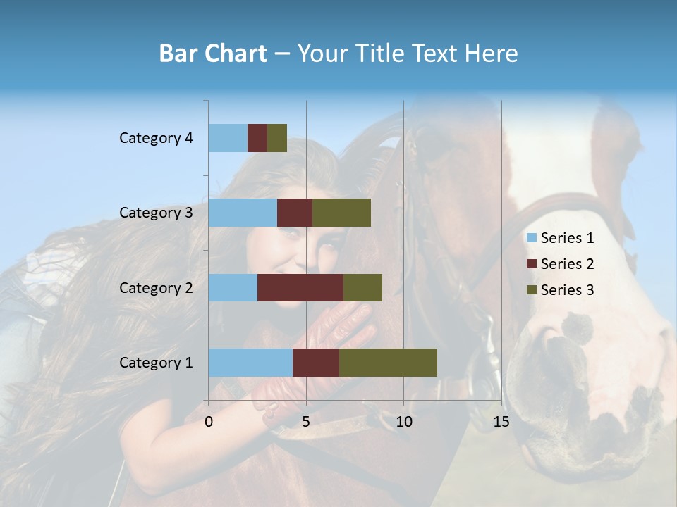 A Woman Is Posing Next To A Horse PowerPoint Template