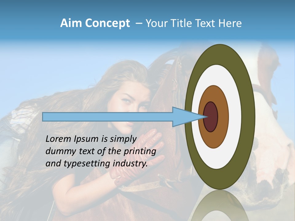 A Woman Is Posing Next To A Horse PowerPoint Template