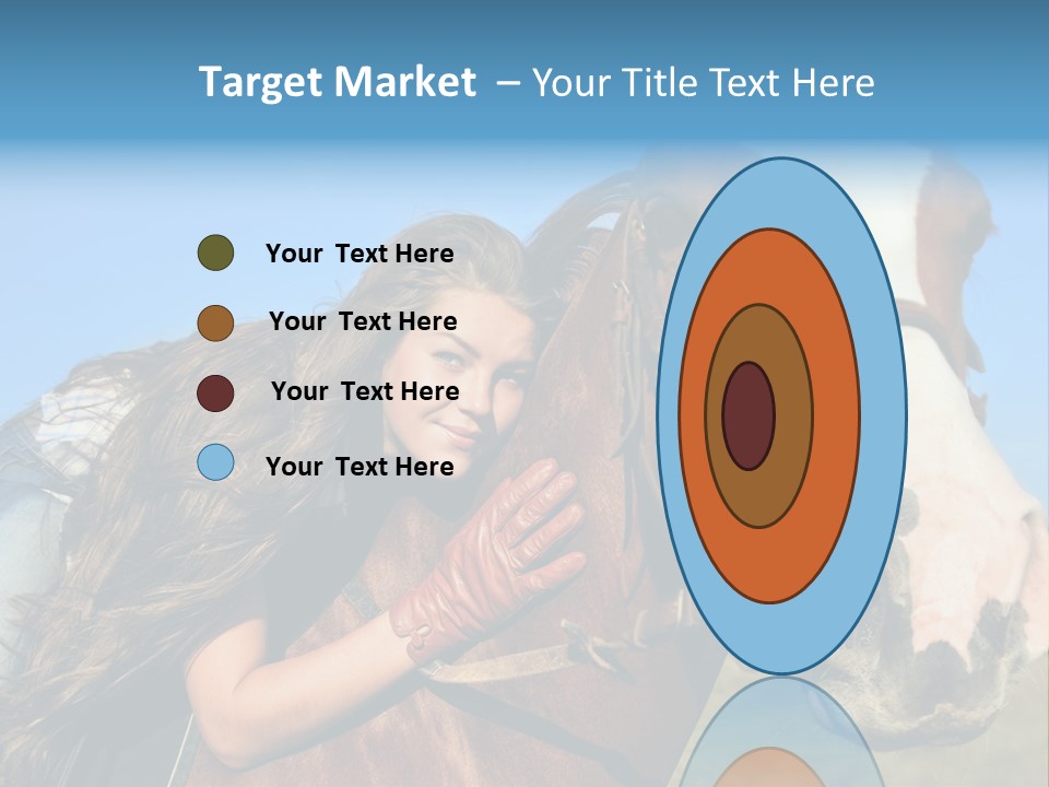 A Woman Is Posing Next To A Horse PowerPoint Template