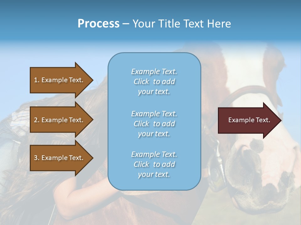 A Woman Is Posing Next To A Horse PowerPoint Template