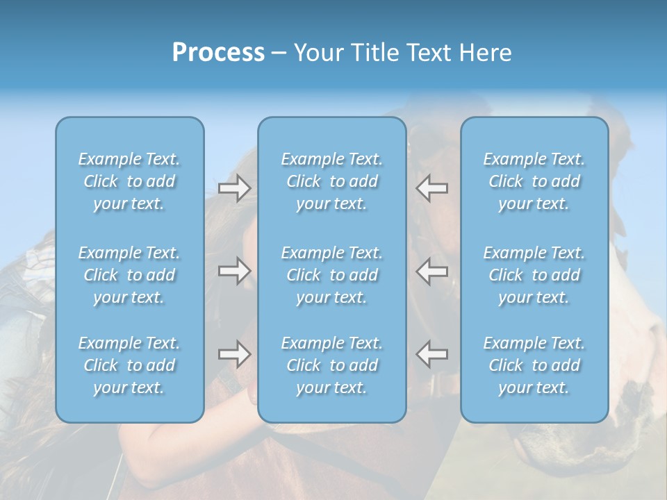 A Woman Is Posing Next To A Horse PowerPoint Template