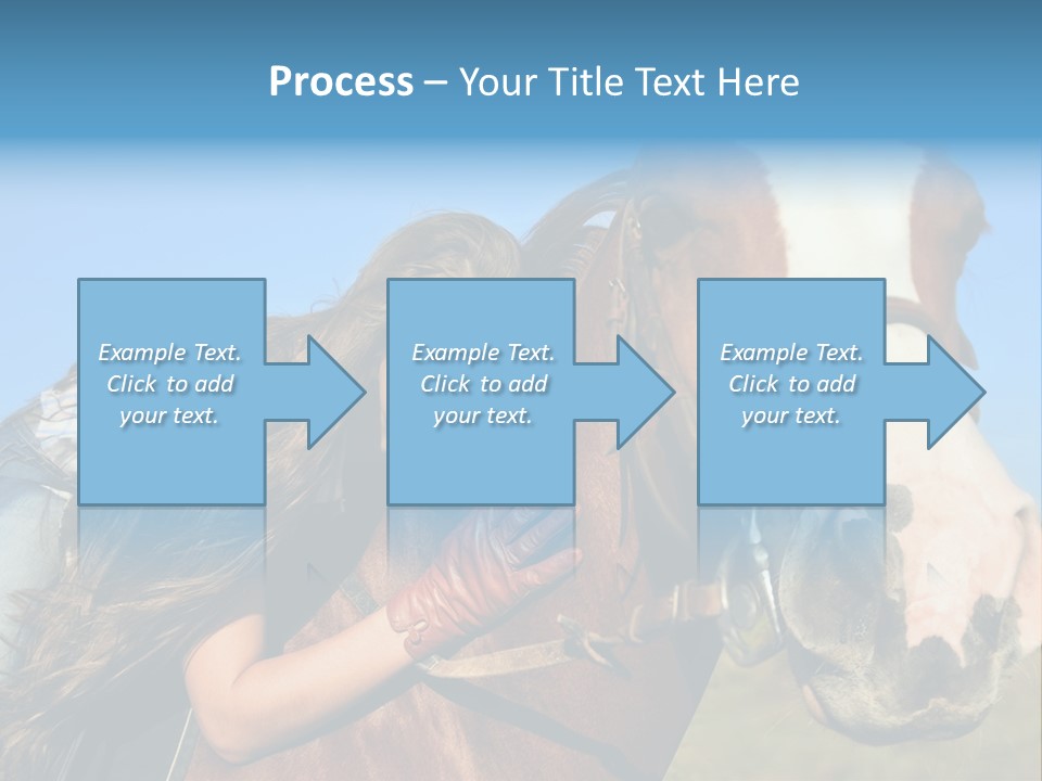 A Woman Is Posing Next To A Horse PowerPoint Template