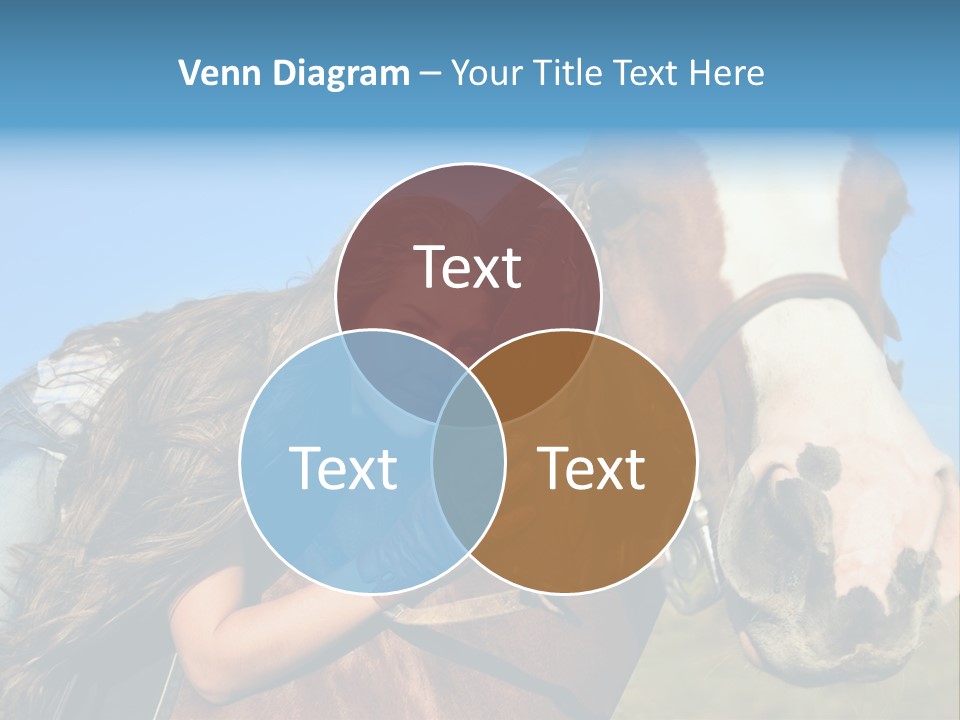 A Woman Is Posing Next To A Horse PowerPoint Template