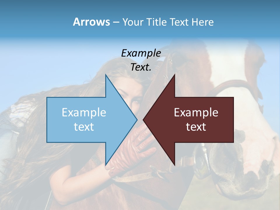 A Woman Is Posing Next To A Horse PowerPoint Template