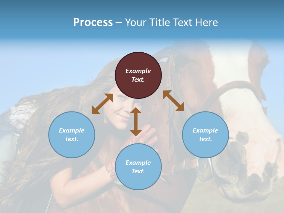 A Woman Is Posing Next To A Horse PowerPoint Template