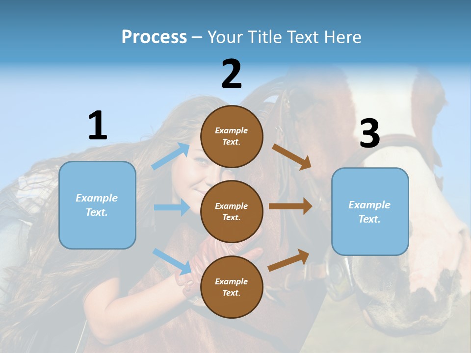 A Woman Is Posing Next To A Horse PowerPoint Template