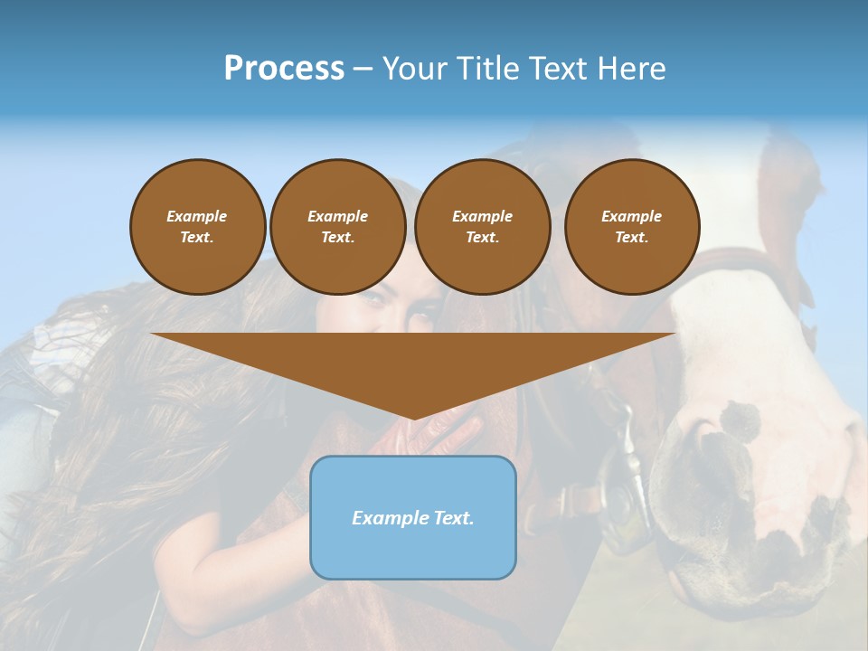 A Woman Is Posing Next To A Horse PowerPoint Template