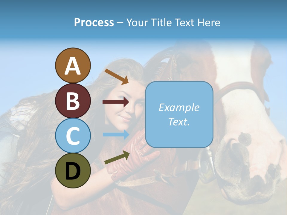 A Woman Is Posing Next To A Horse PowerPoint Template