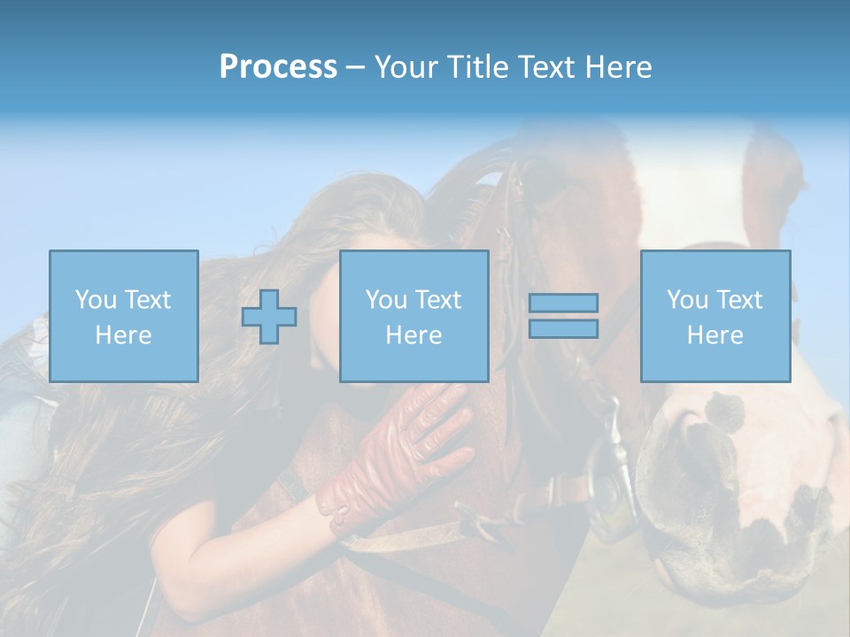 A Woman Is Posing Next To A Horse PowerPoint Template