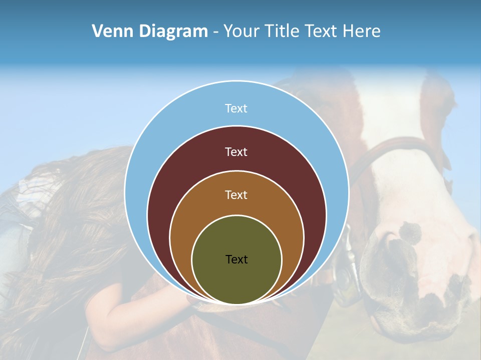 A Woman Is Posing Next To A Horse PowerPoint Template