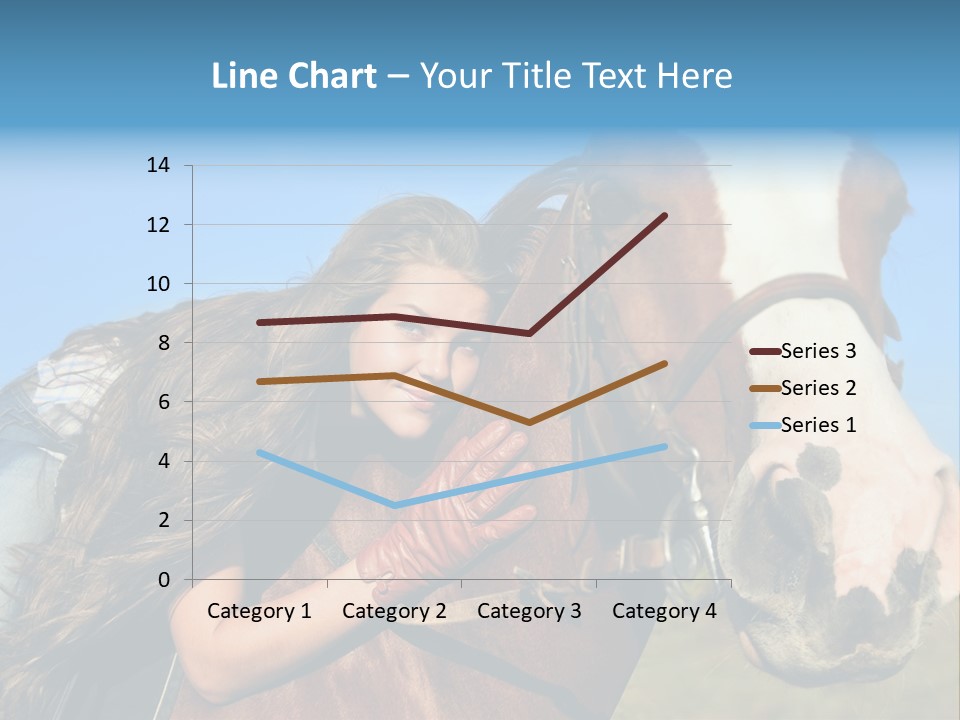 A Woman Is Posing Next To A Horse PowerPoint Template