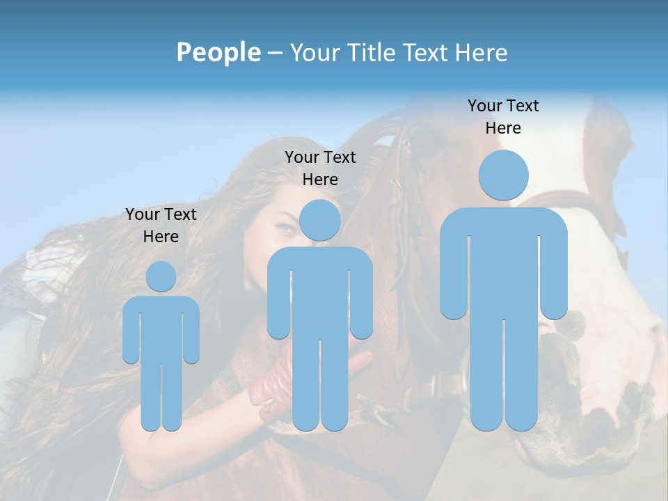 A Woman Is Posing Next To A Horse PowerPoint Template