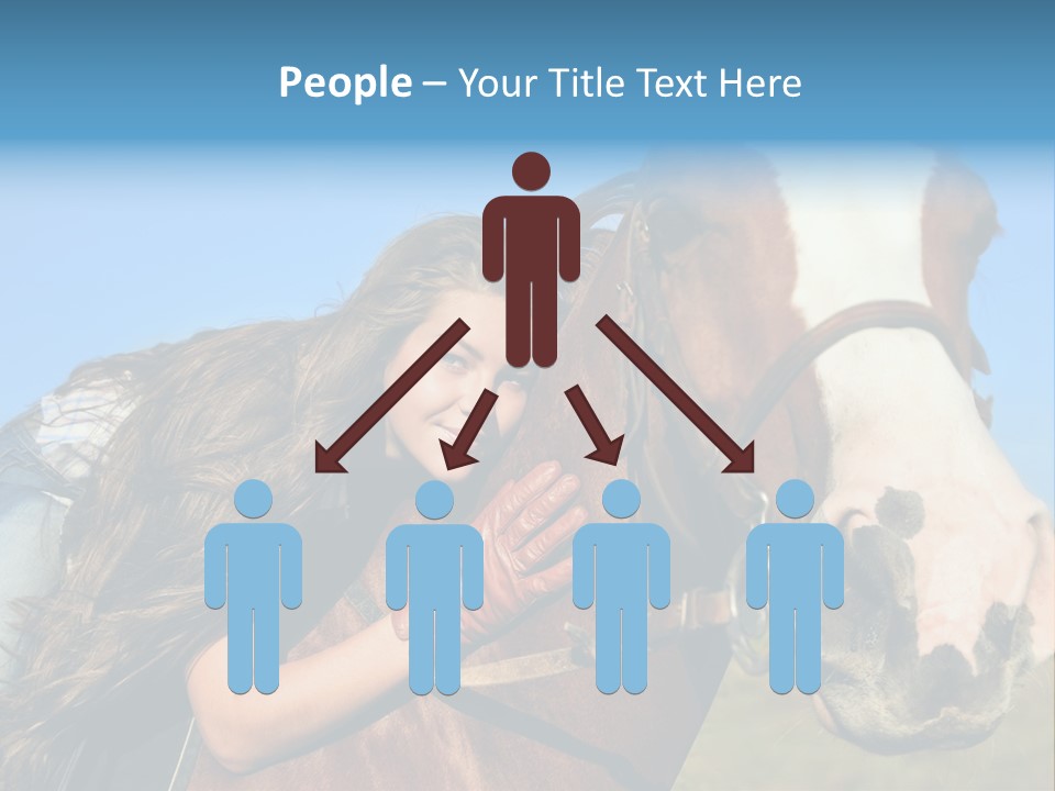 A Woman Is Posing Next To A Horse PowerPoint Template