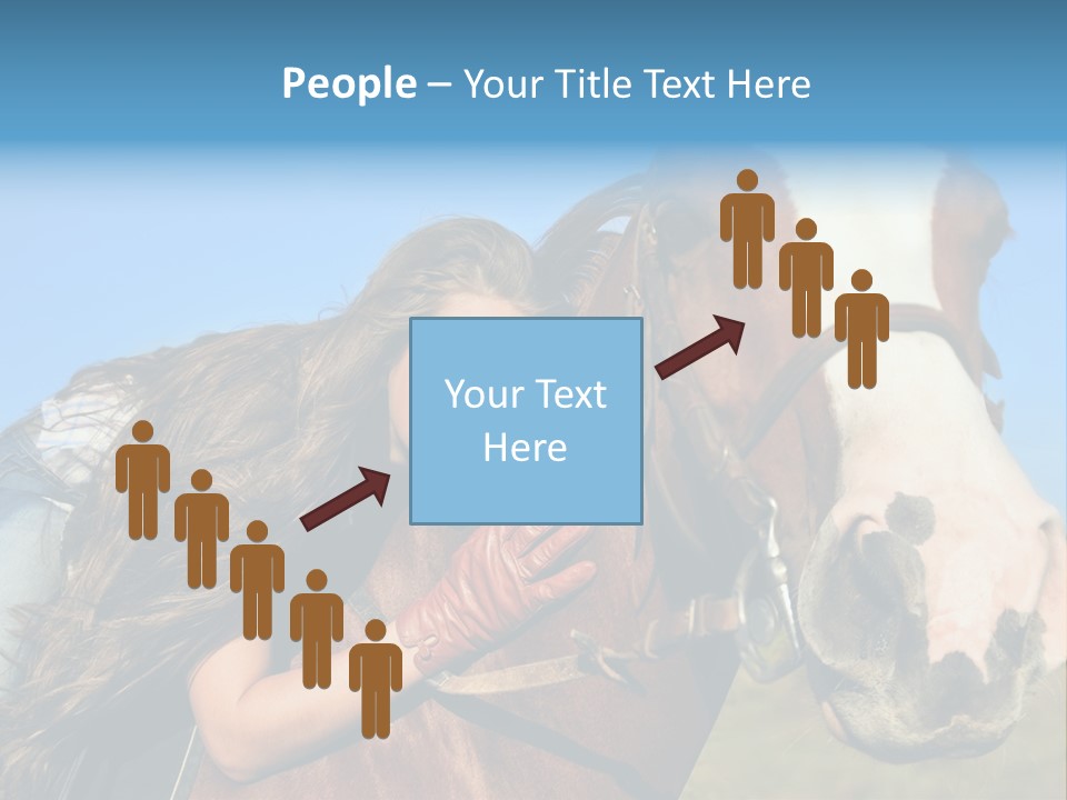 A Woman Is Posing Next To A Horse PowerPoint Template