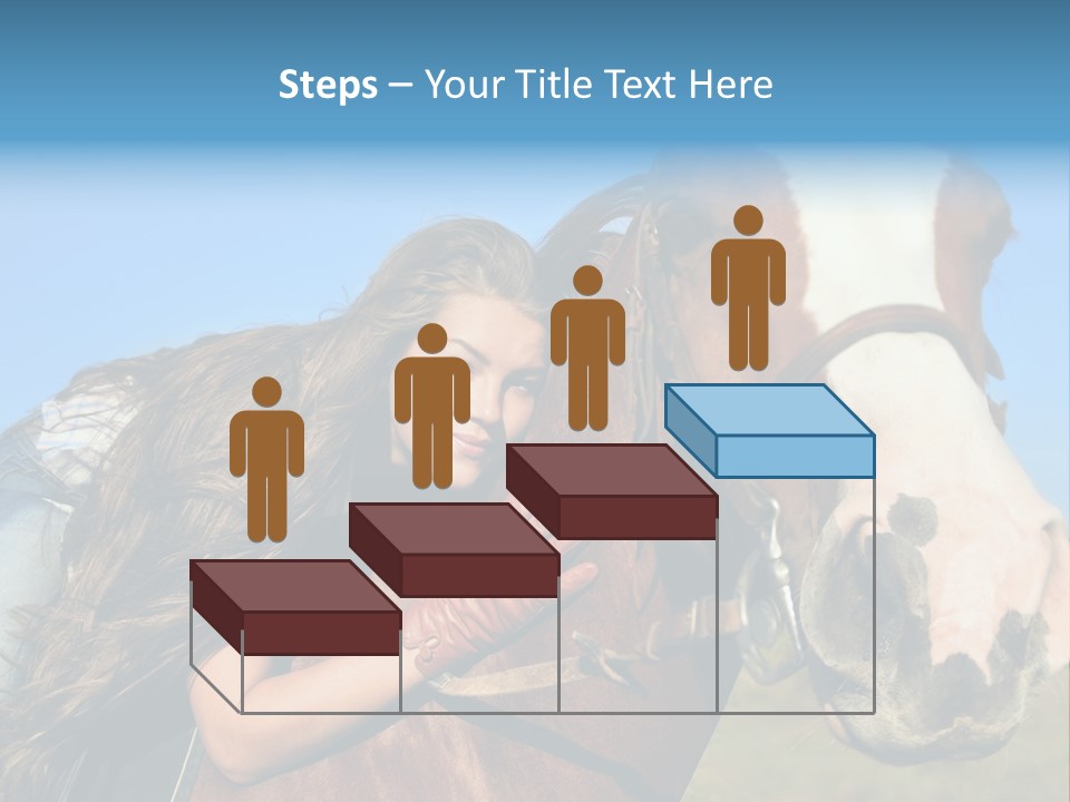 A Woman Is Posing Next To A Horse PowerPoint Template