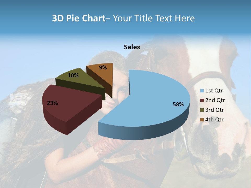 A Woman Is Posing Next To A Horse PowerPoint Template