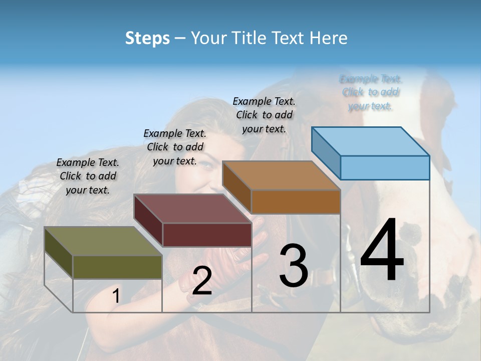 A Woman Is Posing Next To A Horse PowerPoint Template