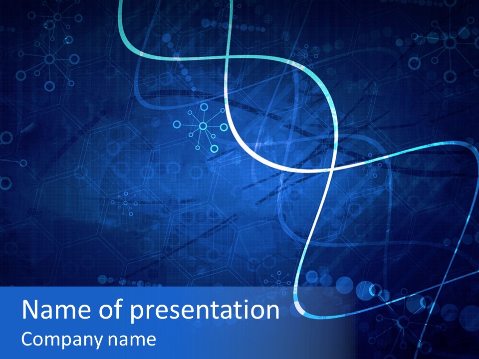 A Blue Abstract Background With Lines And Dots PowerPoint Template