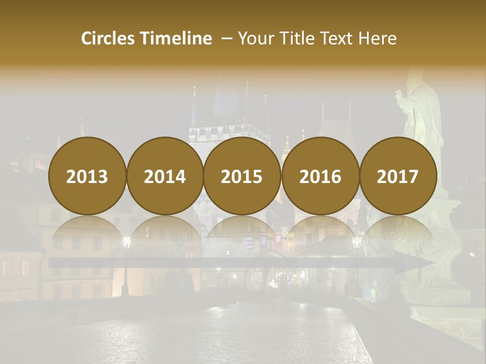 A Cityscape At Night With A Statue In The Foreground PowerPoint Template