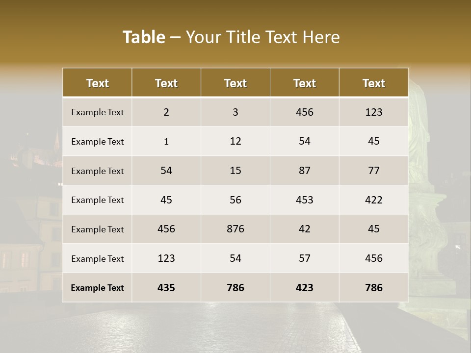 A Cityscape At Night With A Statue In The Foreground PowerPoint Template