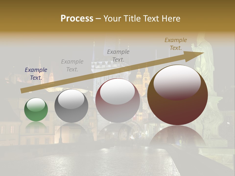 A Cityscape At Night With A Statue In The Foreground PowerPoint Template