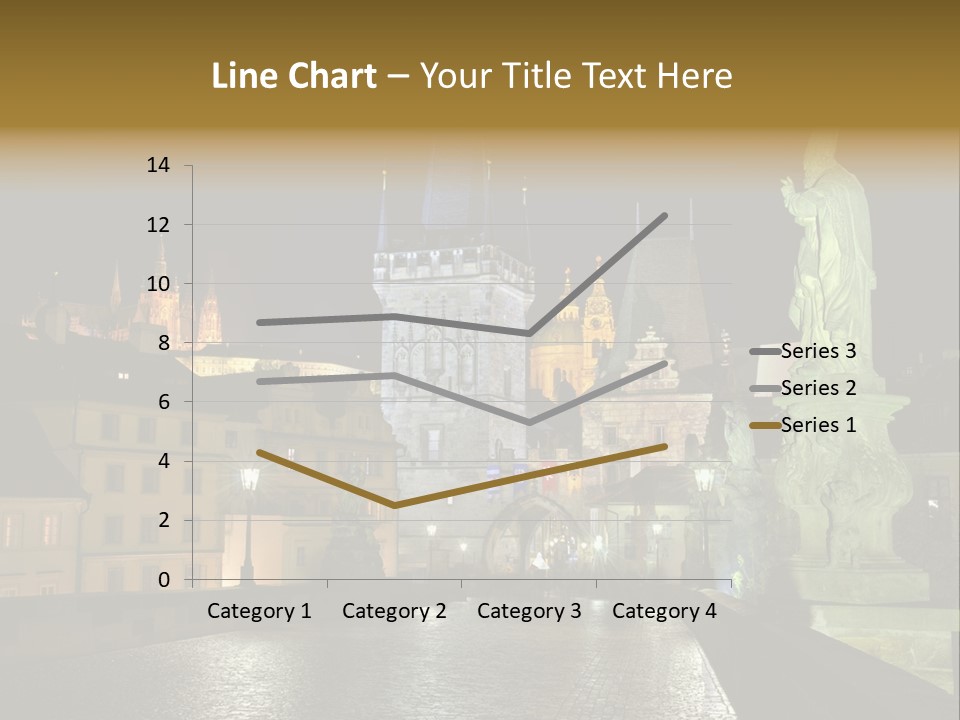 A Cityscape At Night With A Statue In The Foreground PowerPoint Template