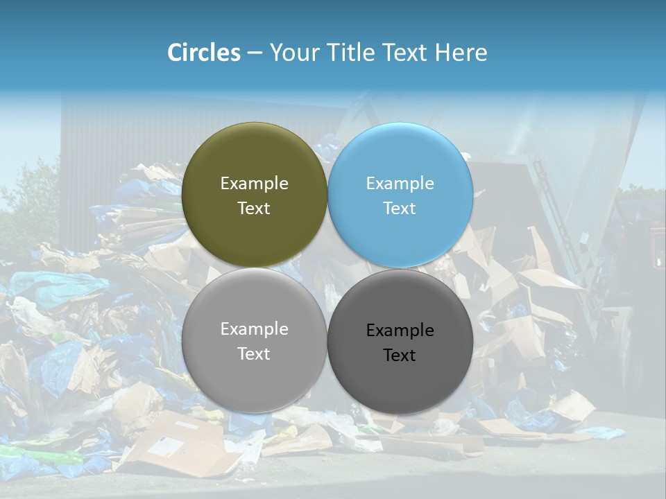 A Large Pile Of Garbage Sitting In Front Of A Building PowerPoint Template