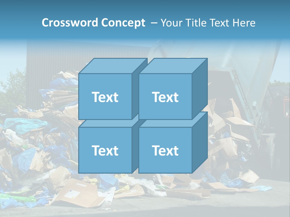 A Large Pile Of Garbage Sitting In Front Of A Building PowerPoint Template