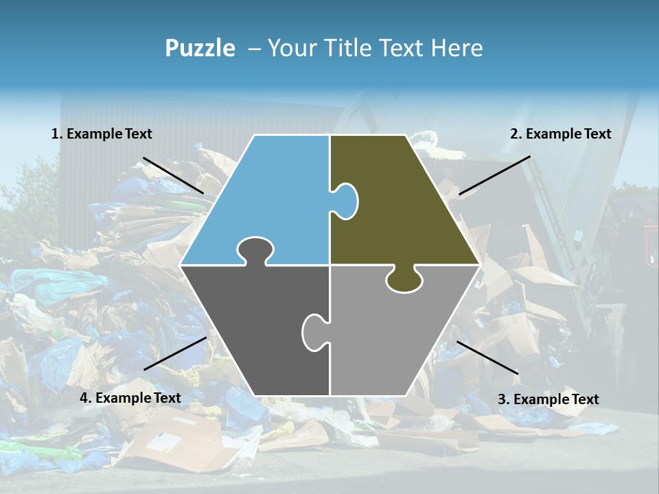A Large Pile Of Garbage Sitting In Front Of A Building PowerPoint Template
