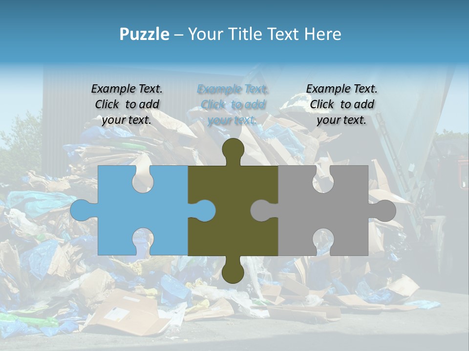 A Large Pile Of Garbage Sitting In Front Of A Building PowerPoint Template