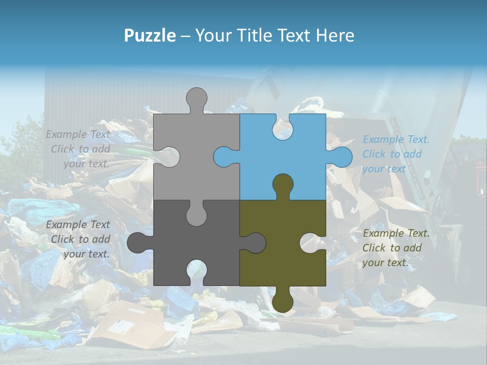 A Large Pile Of Garbage Sitting In Front Of A Building PowerPoint Template