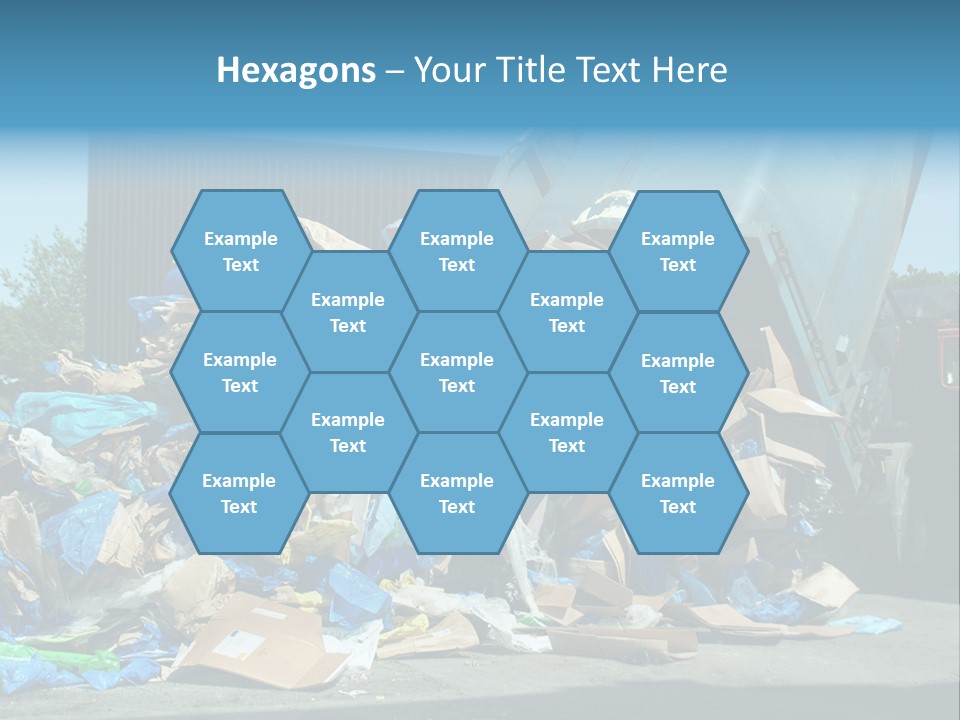 A Large Pile Of Garbage Sitting In Front Of A Building PowerPoint Template