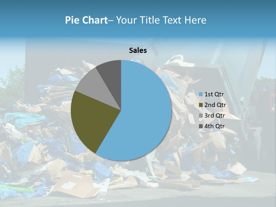 A Large Pile Of Garbage Sitting In Front Of A Building PowerPoint Template